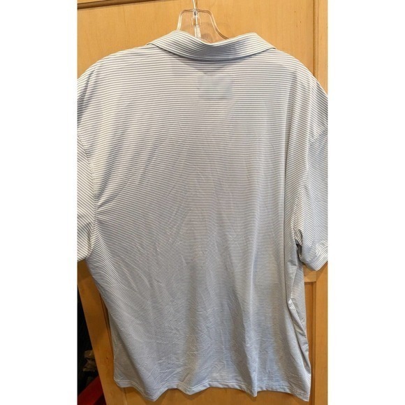 OOBE Team Style Men's Large Hydro Chill‎ Striped Polo Golf Shirt gray white - Picture 2 of 3